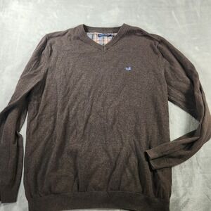 Southern Marsh Mens 100% Cotton V Neck Sweater Large‎ Heather Black